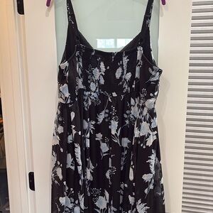 Floral Black and White Dress